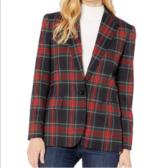 ralph lauren tartan blazer